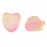 Glasperle 12mm Herz - Peach pink